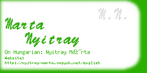 marta nyitray business card